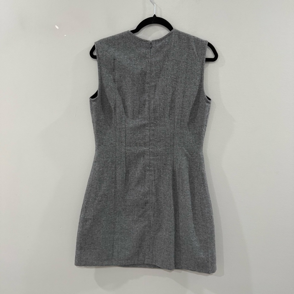 Anthropologie Vineet Bahl Dress Crystal Embellished Shift Wool Mini in Grey - Picture 9 of 9